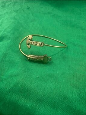 Alex and Ani Gold Rustic Anchor Charm Bangle Wrap Bracelet